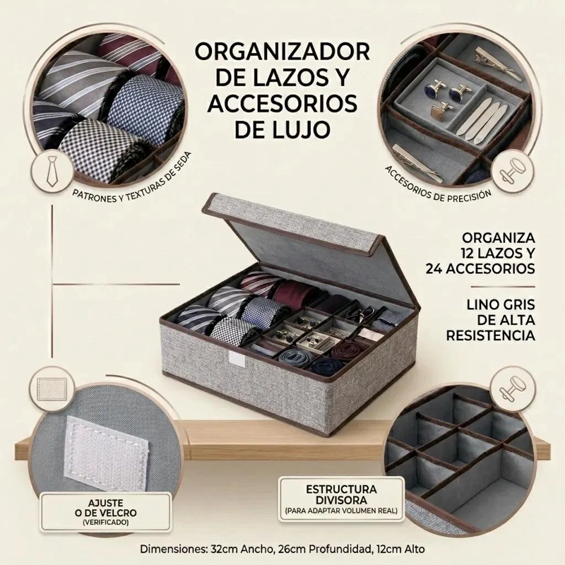 CAJA ORGANIZADORA MULTIUSO PARA ROPA Y ACCESORIOS EN GRIS - 2