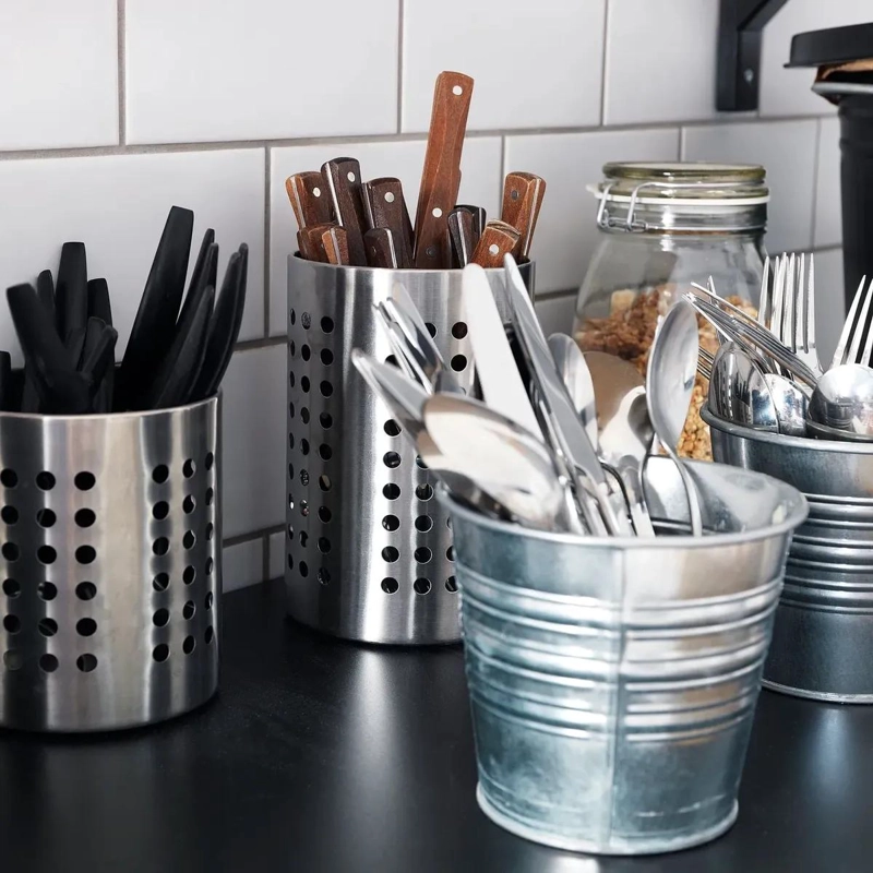 ESCURRIDOR DE CUBIERTOS DE ACERO INOXIDABLE 13.5 CM PARA COCINA - 5