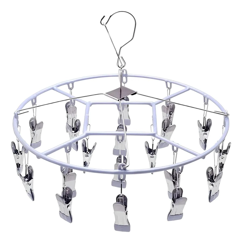 COLGADOR PLEGABLE DE CALCETINES Y ROPA INTERIOR CON 20 CLIPS - 1