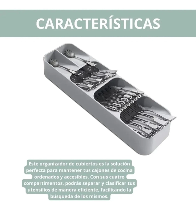 ORGANIZADOR DE CUBIERTOS COMPACTO PARA CAJONES DE COCINA - 2