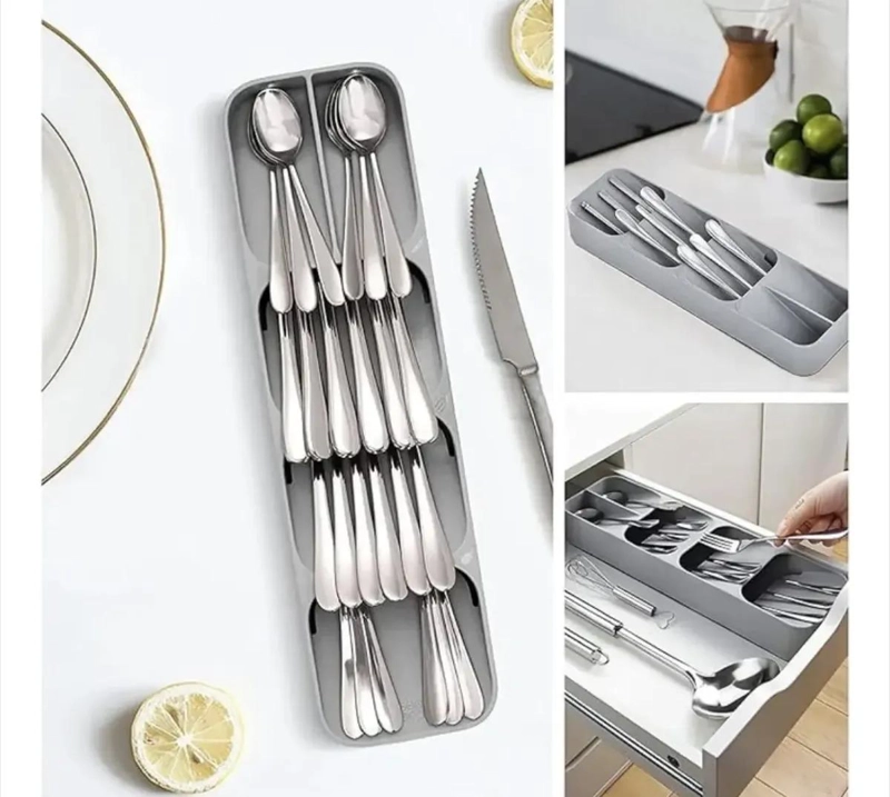 ORGANIZADOR DE CUBIERTOS COMPACTO PARA CAJONES DE COCINA - 6