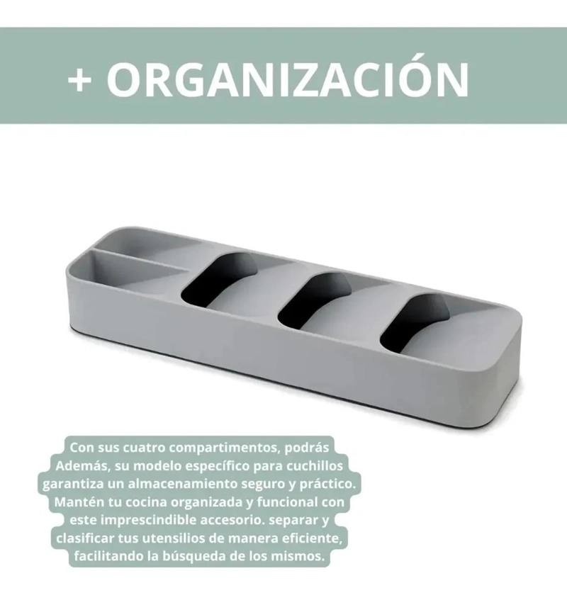 ORGANIZADOR DE CUBIERTOS COMPACTO PARA CAJONES DE COCINA - 7