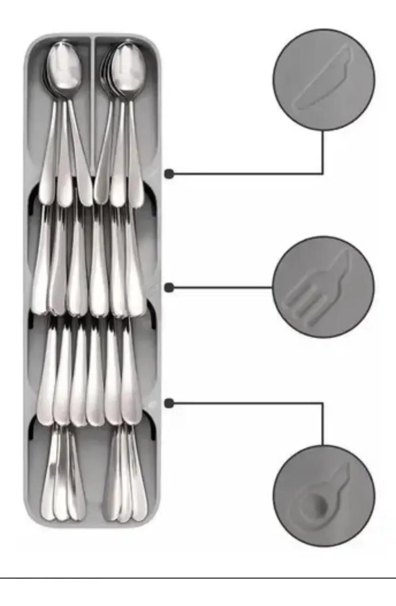 ORGANIZADOR DE CUBIERTOS COMPACTO PARA CAJONES DE COCINA - 8