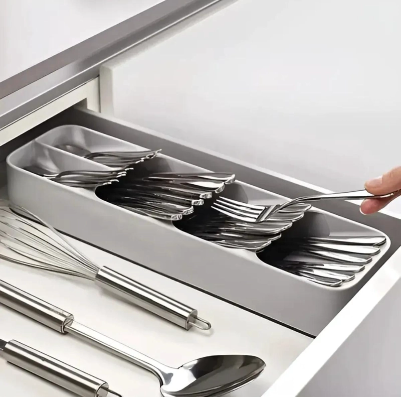 ORGANIZADOR DE CUBIERTOS COMPACTO PARA CAJONES DE COCINA - 9