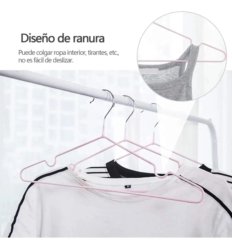 GANCHOS COLGADORES ANTIDESLIZANTES PARA ROPA EN PAQUETE DE 10 - 5
