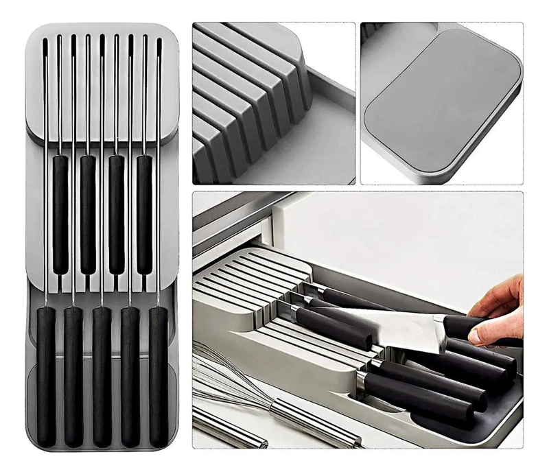 ORGANIZADOR RECTANGULAR PARA CUCHILLOS CON 9 COMPARTIMENTOS - 2