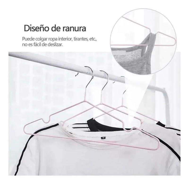 SET DE 10 GANCHOS DE METAL ANTIDESLIZANTES PARA ROPA - 4