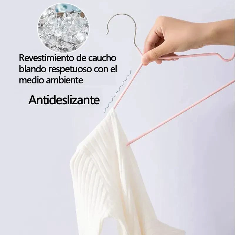 SET DE 10 GANCHOS DE METAL ANTIDESLIZANTES PARA ROPA - 5