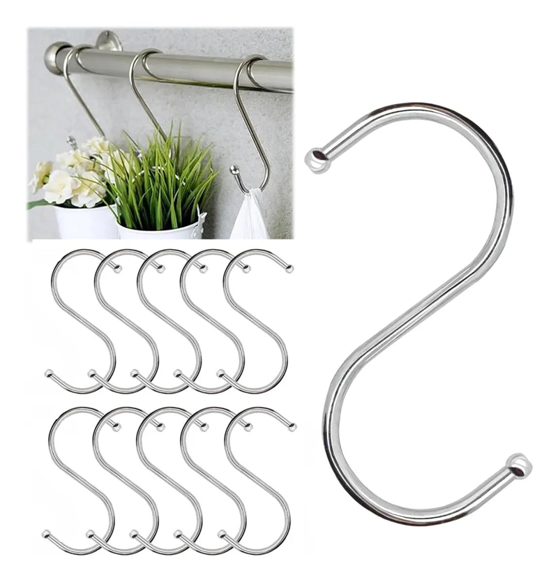 KIT DE 10 GANCHOS DE ACERO INOXIDABLE PARA COCINA Y BAÑO - 1
