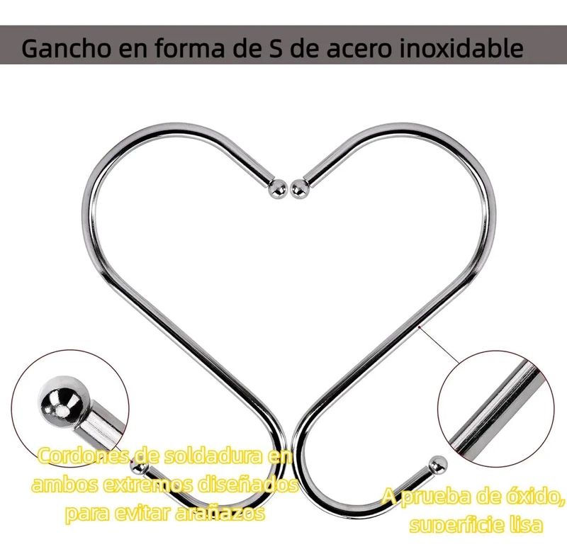 KIT DE 10 GANCHOS DE ACERO INOXIDABLE PARA COCINA Y BAÑO - 3