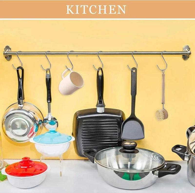 KIT DE 10 GANCHOS DE ACERO INOXIDABLE PARA COCINA Y BAÑO - 4