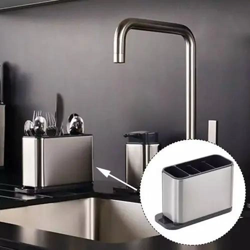 ESCURRIDOR DE CUBIERTOS DE ACERO INOXIDABLE CON COMPARTIMENTOS - 3