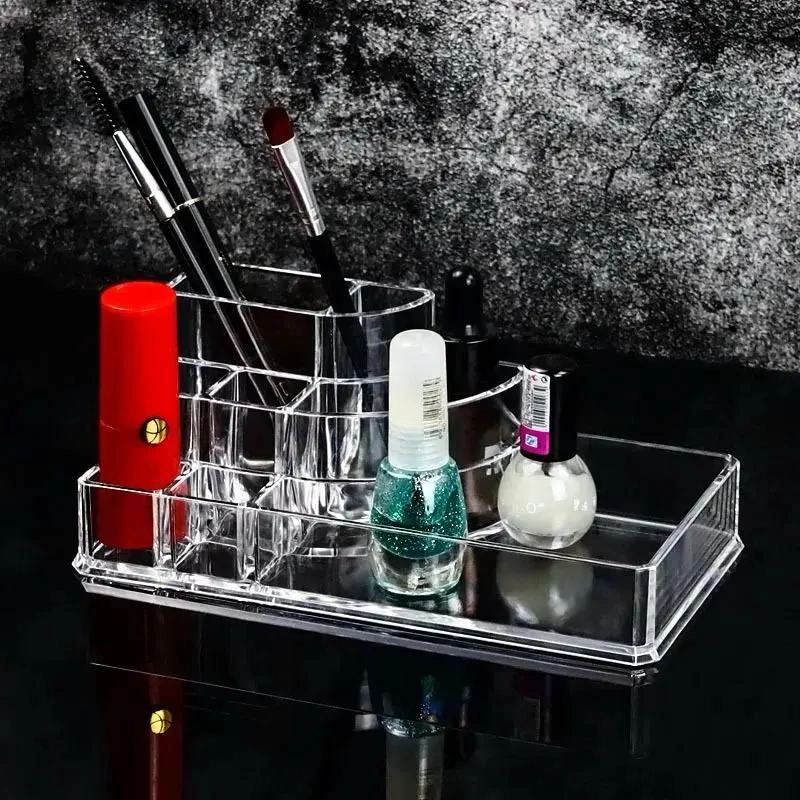 ORGANIZADOR ACRILICO PARA MAQUILLAJE Y LABIALES CON 8 COMPARTIMIENTOS - 3