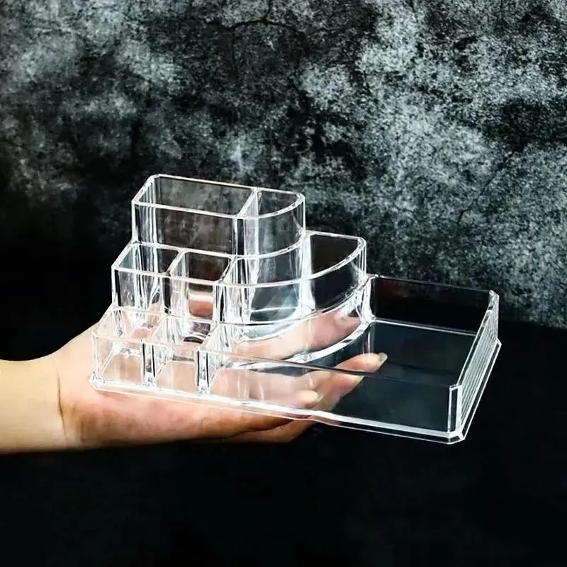 ORGANIZADOR ACRILICO PARA MAQUILLAJE Y LABIALES CON 8 COMPARTIMIENTOS - 4