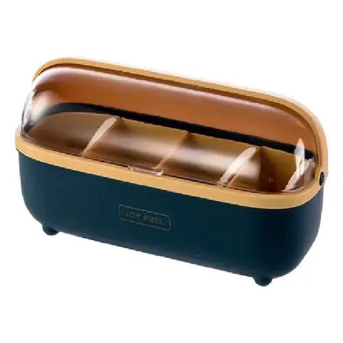 TARRO ORGANIZADOR DE CONDIMENTOS ESTILO NORDICO CON 4 COMPARTIMENTOS - 1