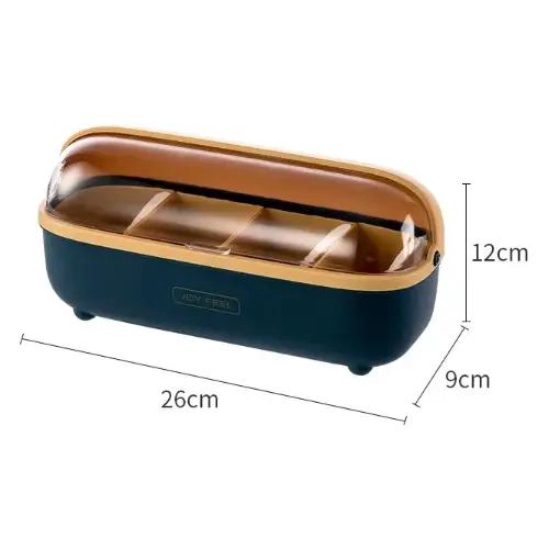 TARRO ORGANIZADOR DE CONDIMENTOS ESTILO NORDICO CON 4 COMPARTIMENTOS - 2