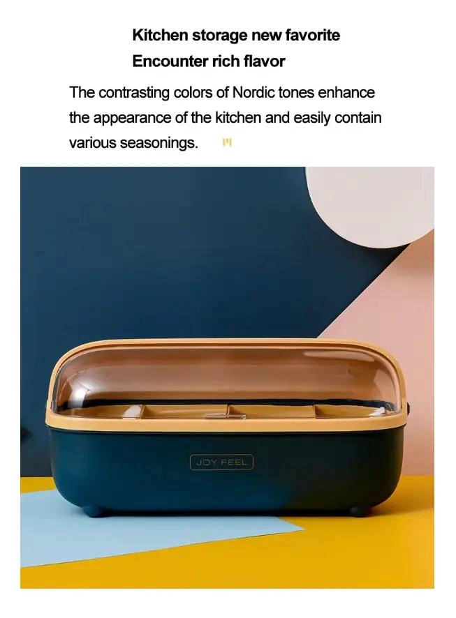 TARRO ORGANIZADOR DE CONDIMENTOS ESTILO NORDICO CON 4 COMPARTIMENTOS - 3