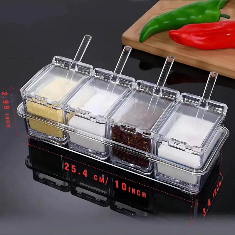 ORGANIZADOR ACRILICO PARA CONDIMENTOS CON 4 DIVISIONES - 3