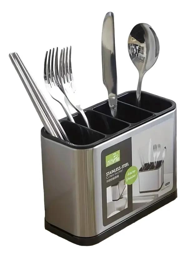 ESCURRIDOR ORGANIZADOR DE CUBIERTOS DE ACERO INOXIDABLE Y PP - 1
