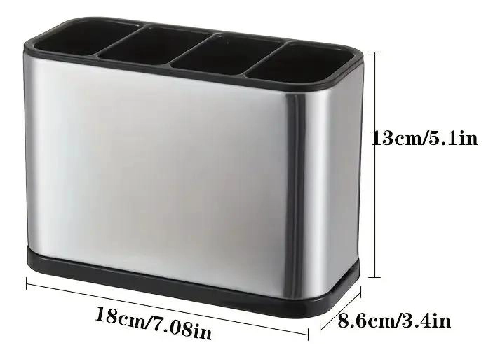 ESCURRIDOR ORGANIZADOR DE CUBIERTOS DE ACERO INOXIDABLE Y PP - 8