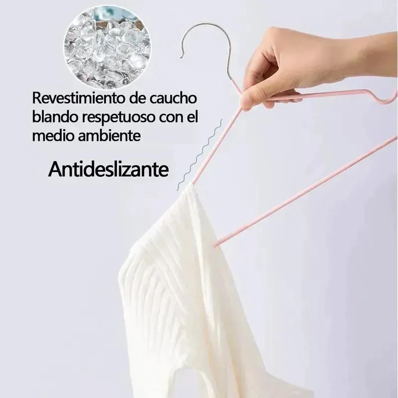 SET DE 10 GANCHOS DE METAL ANTIDESLIZANTES PARA ROPA - 4
