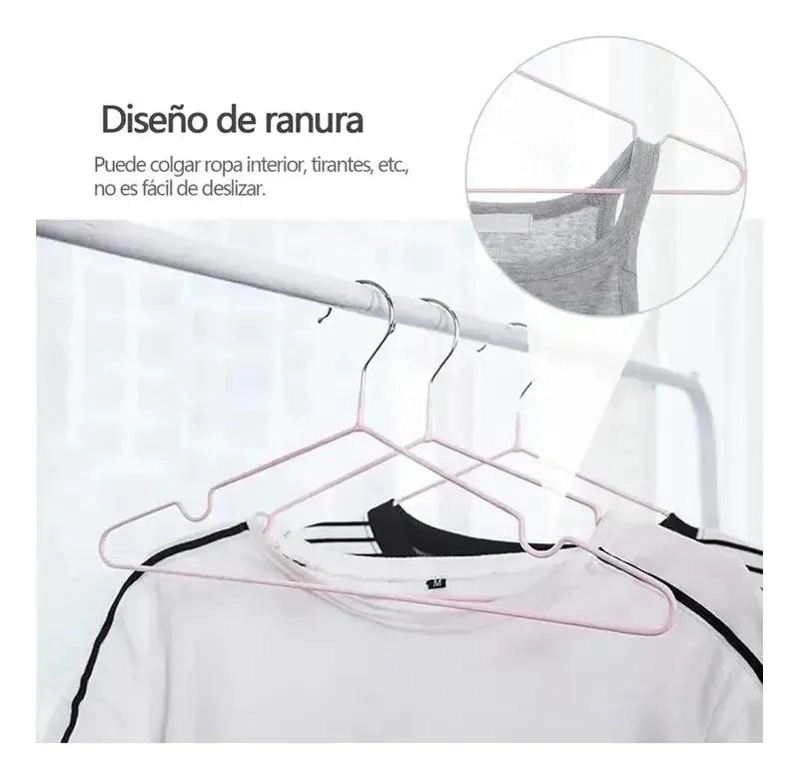 SET DE 10 GANCHOS DE METAL ANTIDESLIZANTES PARA ROPA - 5