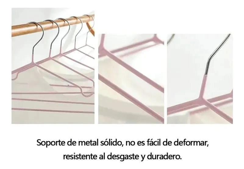SET DE 10 GANCHOS DE METAL ANTIDESLIZANTES PARA ROPA - 6