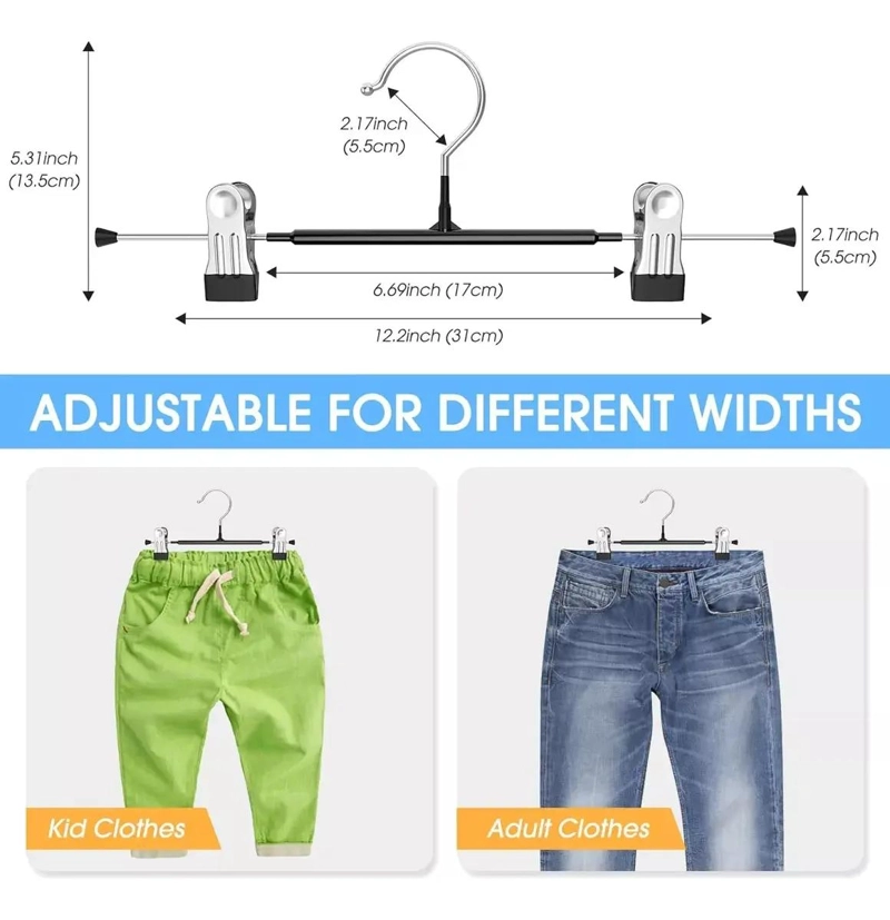 PACK DE 30 GANCHOS METALICOS CON PINZA PARA PANTALONES - 3