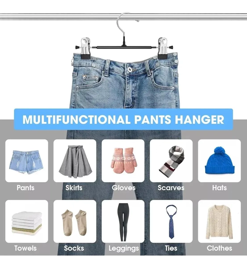 PACK DE 30 GANCHOS METALICOS CON PINZA PARA PANTALONES - 8