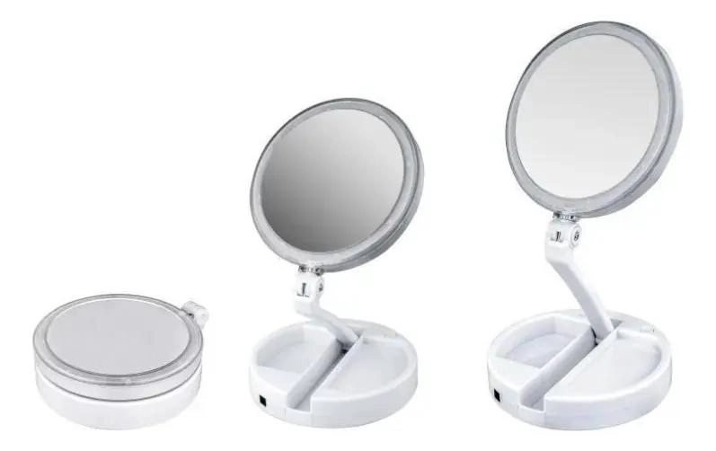 ESPEJO PLEGABLE CON LUZ LED Y AUMENTO 10X PARA MAQUILLAJE - 4
