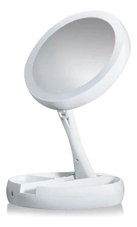 ESPEJO PLEGABLE CON LUZ LED Y AUMENTO 10X PARA MAQUILLAJE - 8