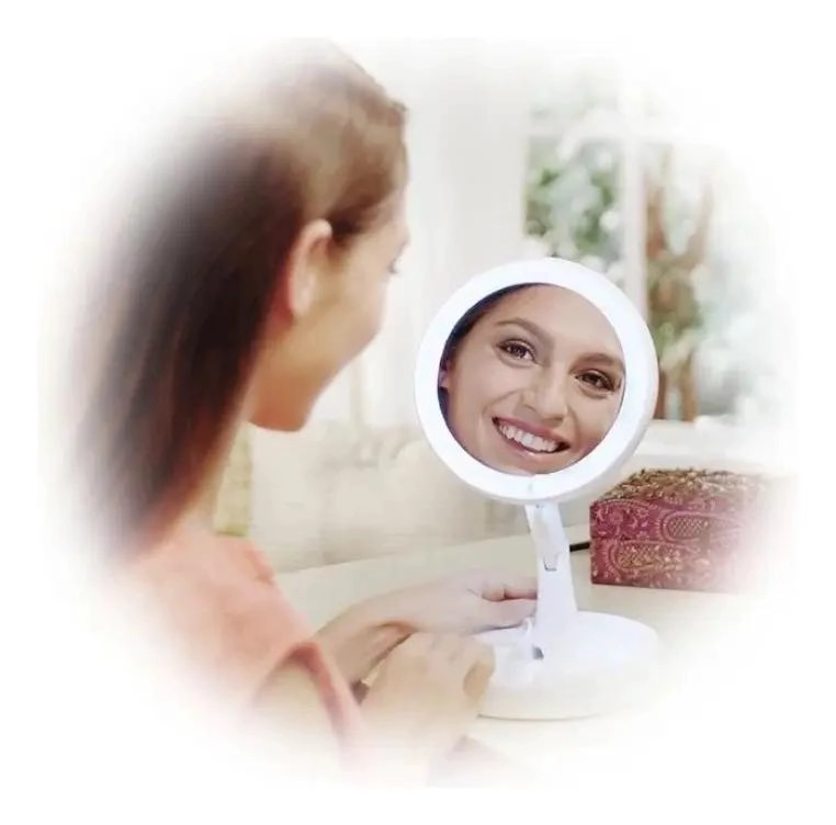 ESPEJO PLEGABLE CON LUZ LED Y AUMENTO 10X PARA MAQUILLAJE - 9
