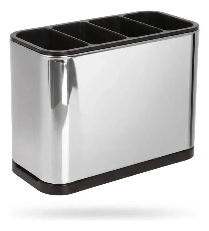 ORGANIZADOR DE CUBIERTOS DE ACERO INOXIDABLE CON 4 COMPARTIMENTOS - 1