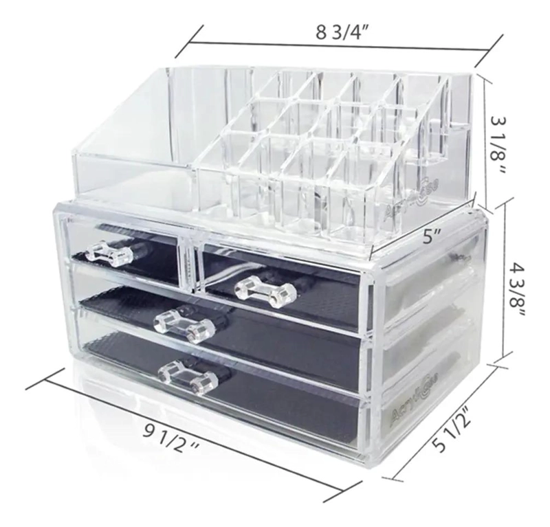 ORGANIZADOR DE COSME TICOS ACRILICO TRANSPARENTE CON CAJONES - 7