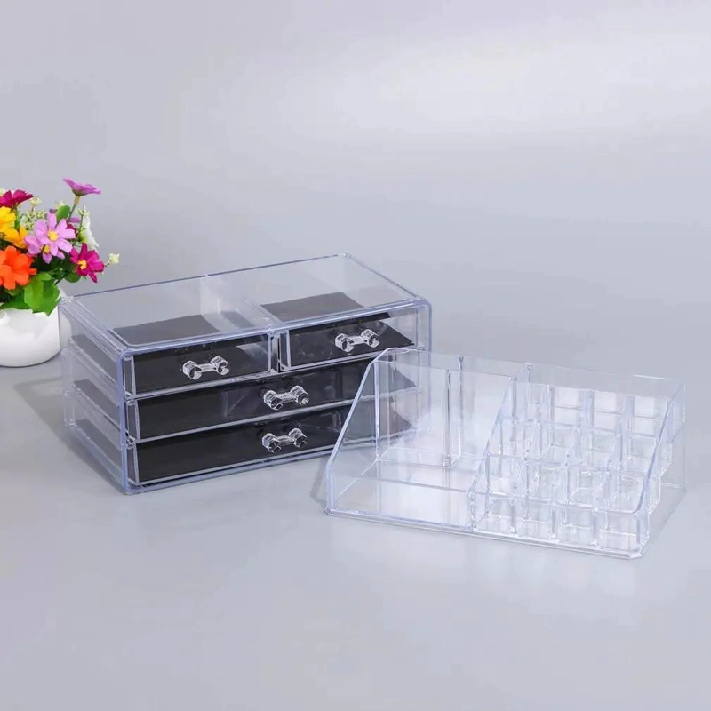 ORGANIZADOR DE COSME TICOS ACRILICO TRANSPARENTE CON CAJONES - 9