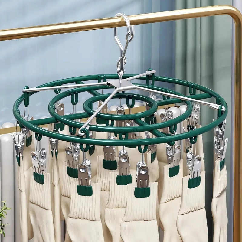 COLGADOR PLEGABLE PARA ROPA INTERIOR CON 20 CLIPS - 2