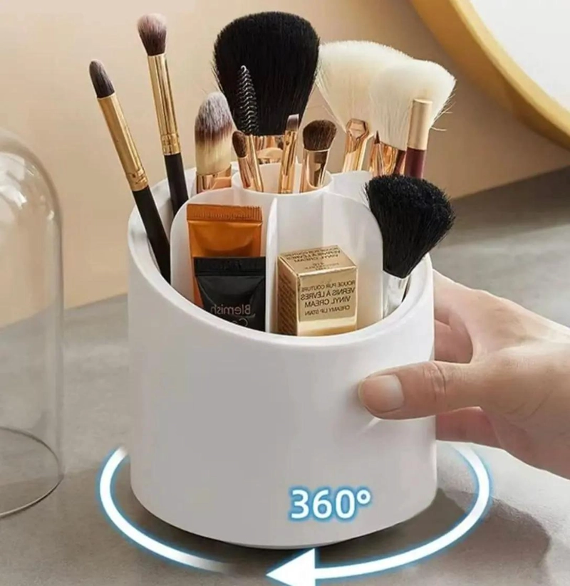 ORGANIZADOR GIRATORIO PARA BROCHAS Y COSME TICOS CON COMPARTIMENTOS - 4