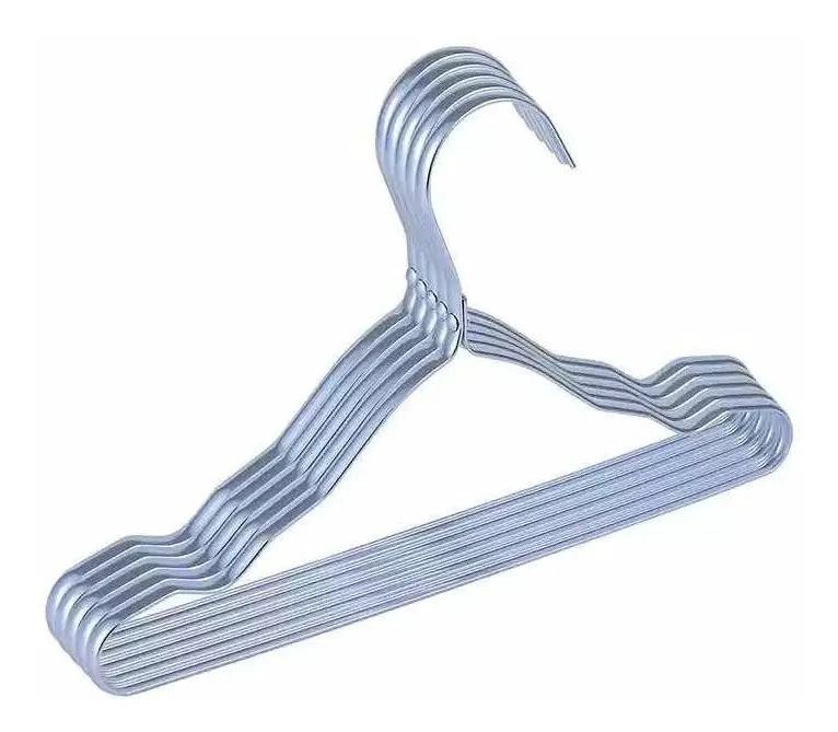 GANCHOS COLGADOR METALICOS PARA ROPA, SET DE 10 UNIDADES - 1
