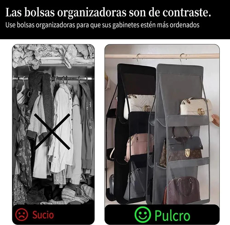 ORGANIZADOR COLGANTE PARA BOLSOS Y CARTERAS DE 90 CM - 4