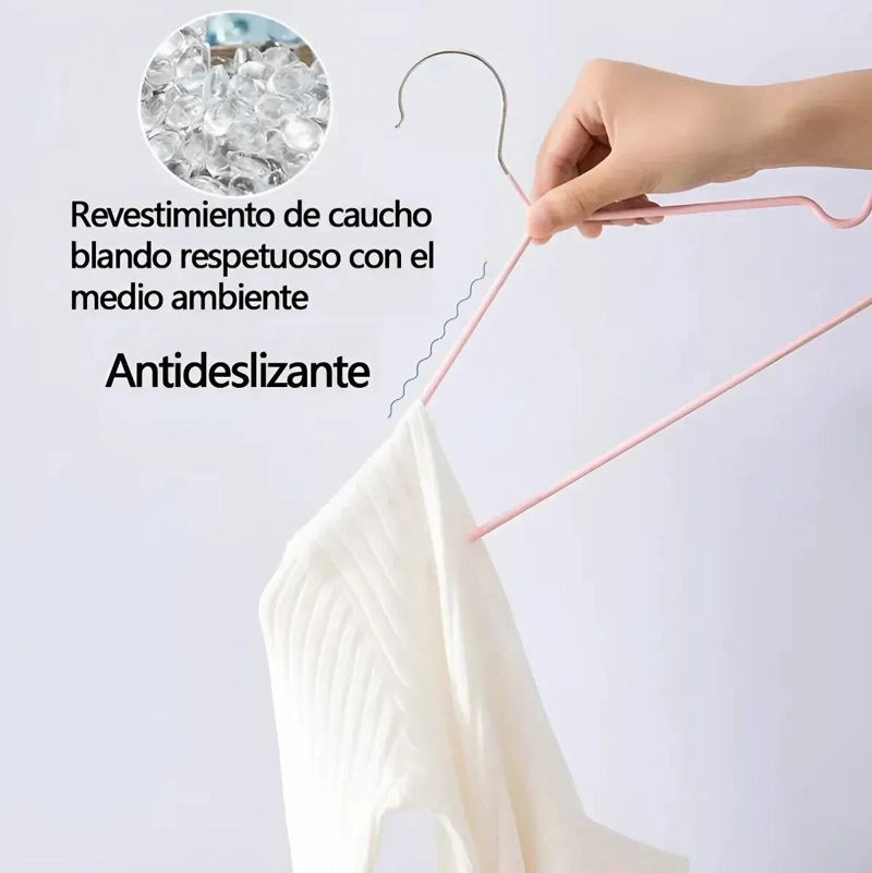 GANCHOS COLGADORES ANTIDESLIZANTES PARA ROPA 10 UNIDADES - 4