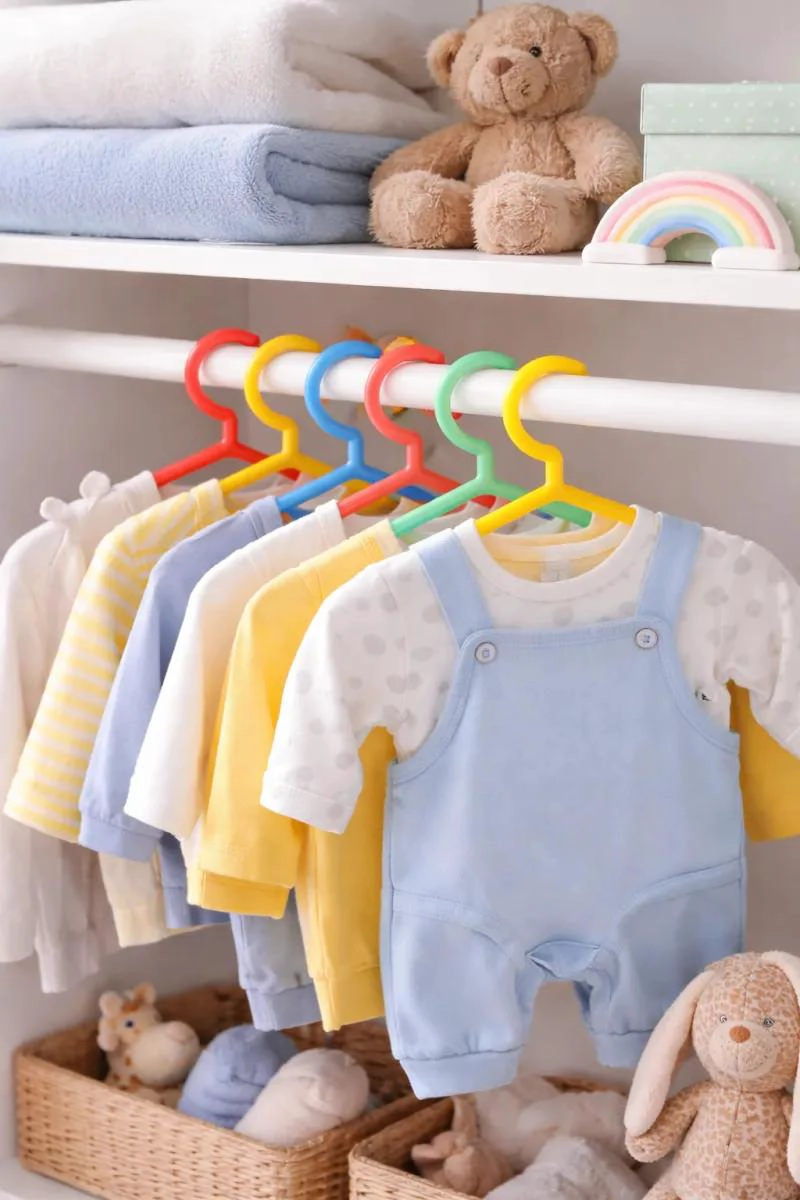 SET DE 10 GANCHOS COLGADORES PARA ROPA INFANTIL COLORES SURTIDOS - 2