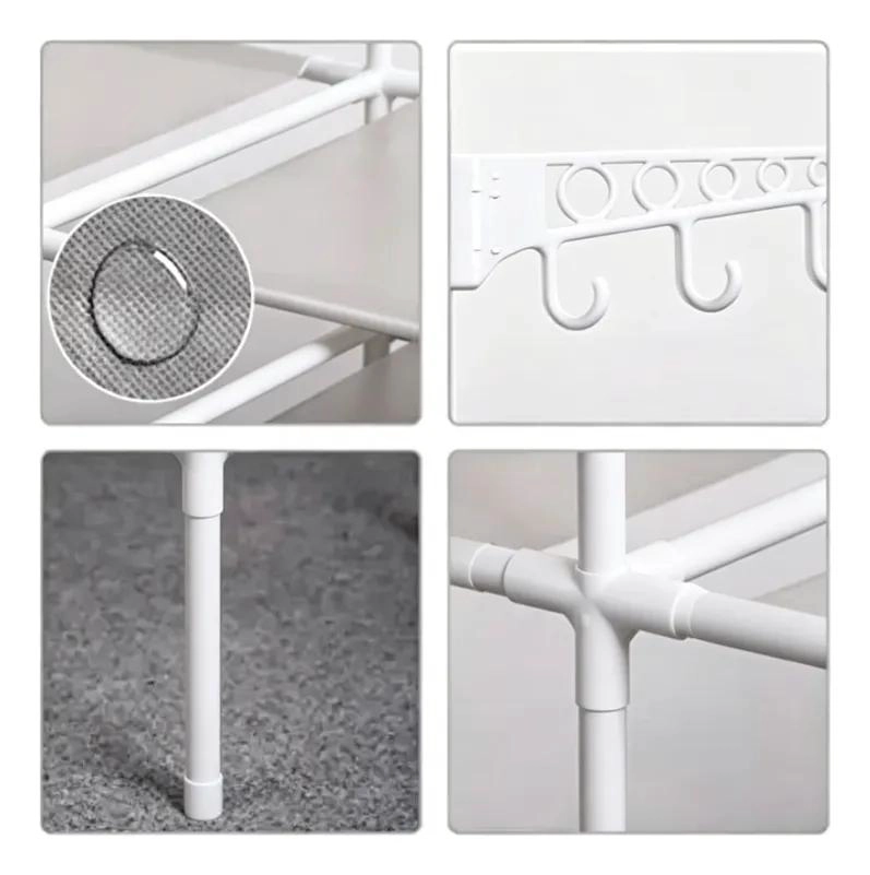 PERCHERO ORGANIZADOR DE ROPA BLANCO 107X36X170 CM PARA HOGAR - 3