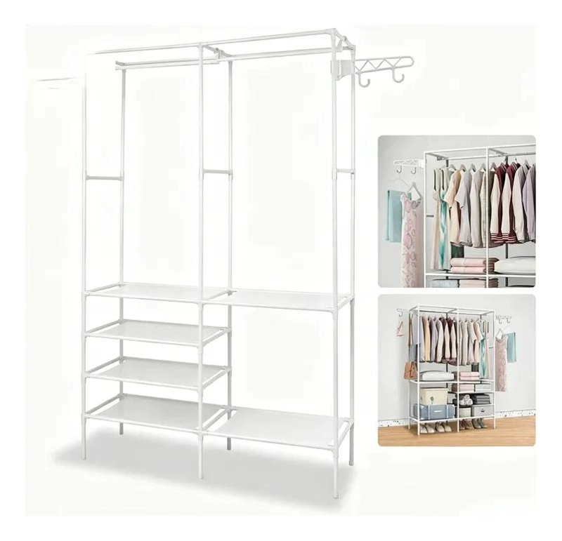 PERCHERO ORGANIZADOR DE ROPA BLANCO 107X36X170 CM PARA HOGAR - 6