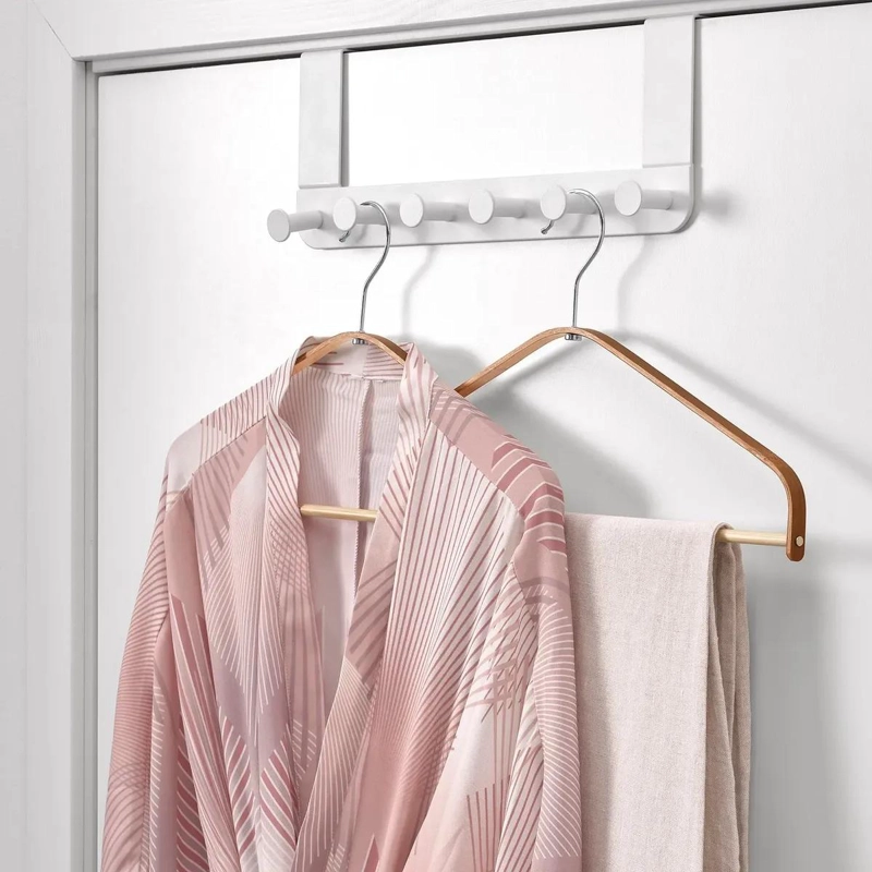 COLGADORES DE ROPA DE BAMBU NATURAL 40 CM PACK DE 5 - 7
