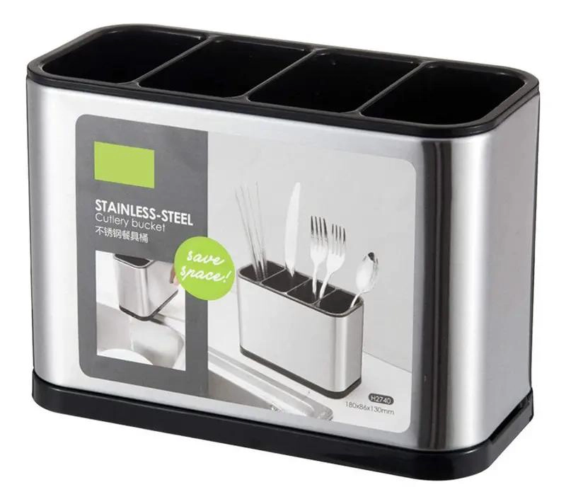 SOPORTE DE ACERO INOXIDABLE PARA CUBIERTOS DE COCINA - 1
