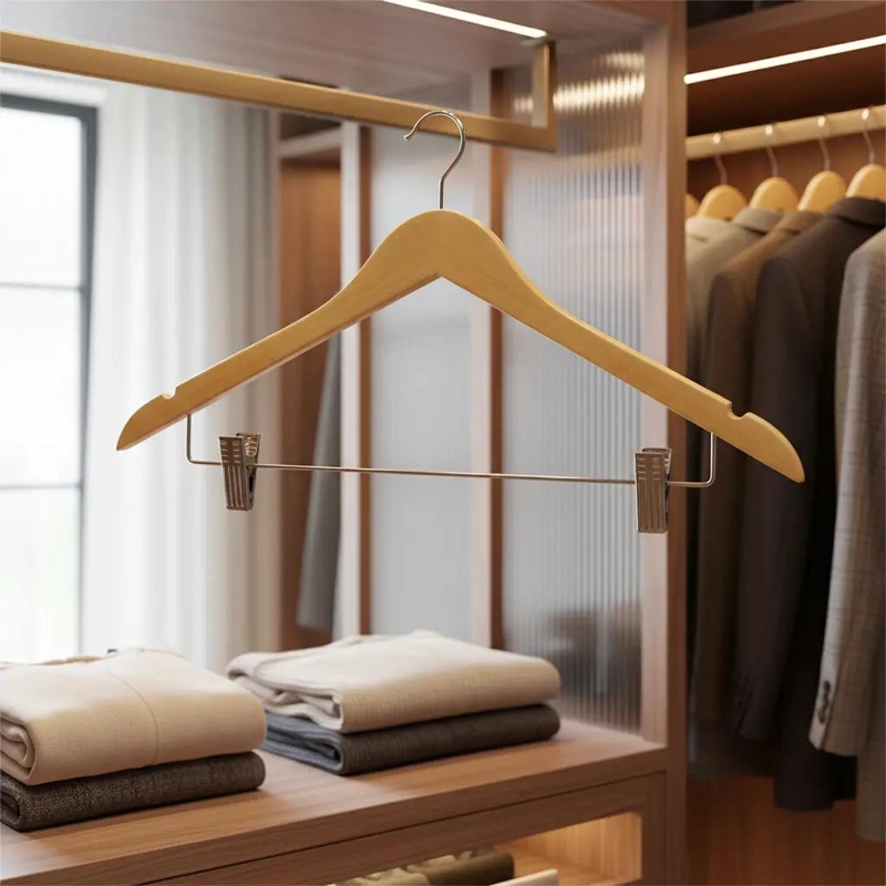 PACK DE 10 PERCHAS DE MADERA PARA ORGANIZAR ROPA - 4