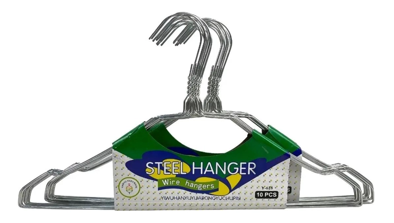 PACK DE 20 COLGADORES METALICOS ANTIDESLIZANTES PARA ROPA - 1