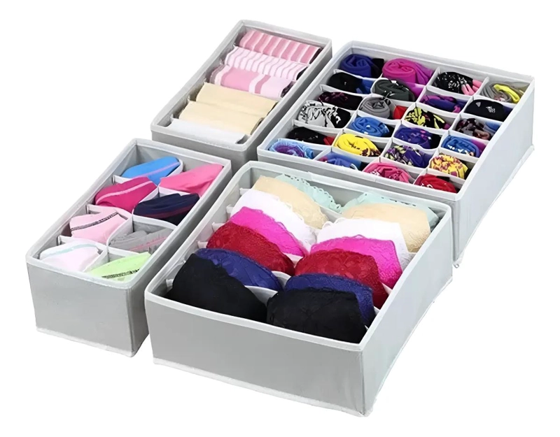 SET DE 4 ORGANIZADORES PLEGABLES PARA ROPA INTERIOR Y ACCESORIOS - 2