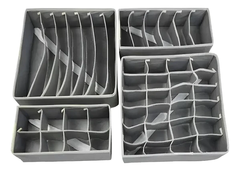 SET DE 4 ORGANIZADORES PLEGABLES PARA ROPA INTERIOR Y ACCESORIOS - 3