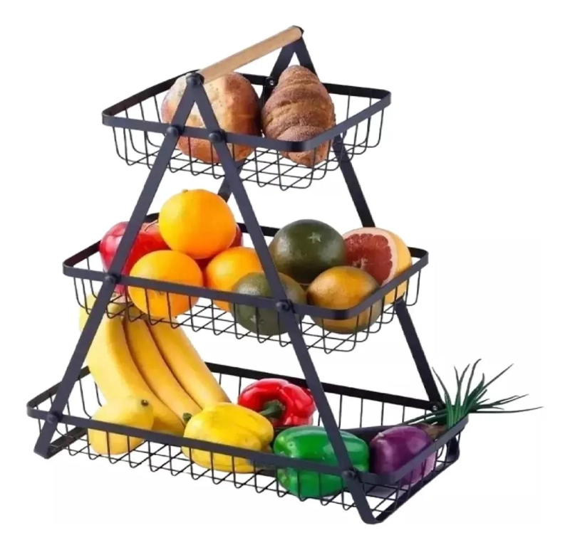 CESTA ORGANIZADOR DE FRUTAS Y VERDURAS DE 3 NIVELES - 1